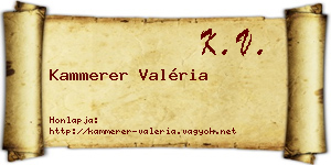Kammerer Valéria névjegykártya